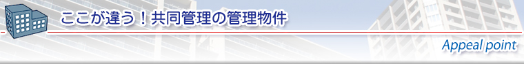 ここが違う！共同管理の管理物件